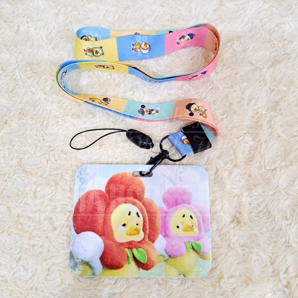 

ID Card Holder Upset Duck Bunga Tali Lanyard Name Tag Holder Bebek Upset Duck