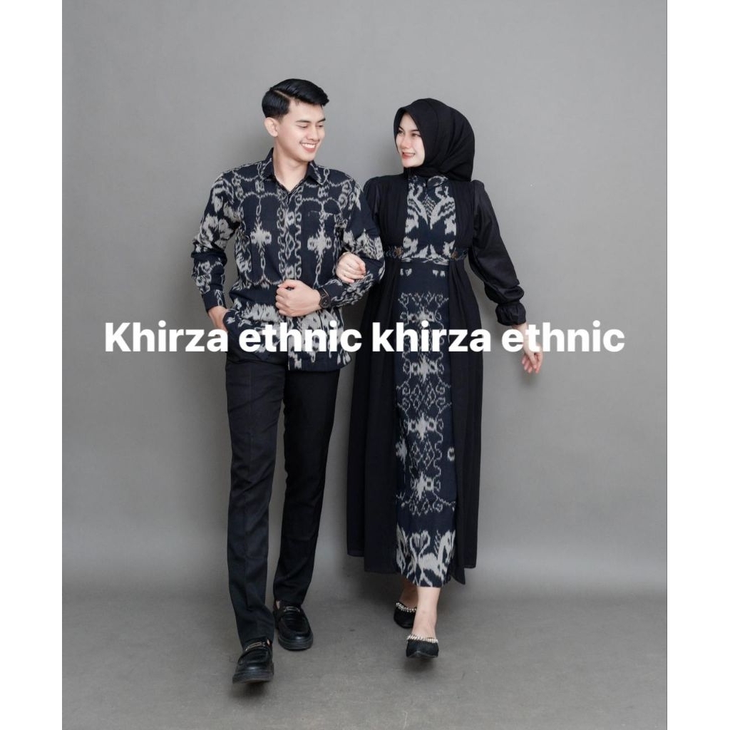 BAJU TENUN COUPLE A-LEA NTT BLACK - BAJU COUPLE - COUPLE TENUN - DRESS KONDANGAN - COUPLE TENUN KOND