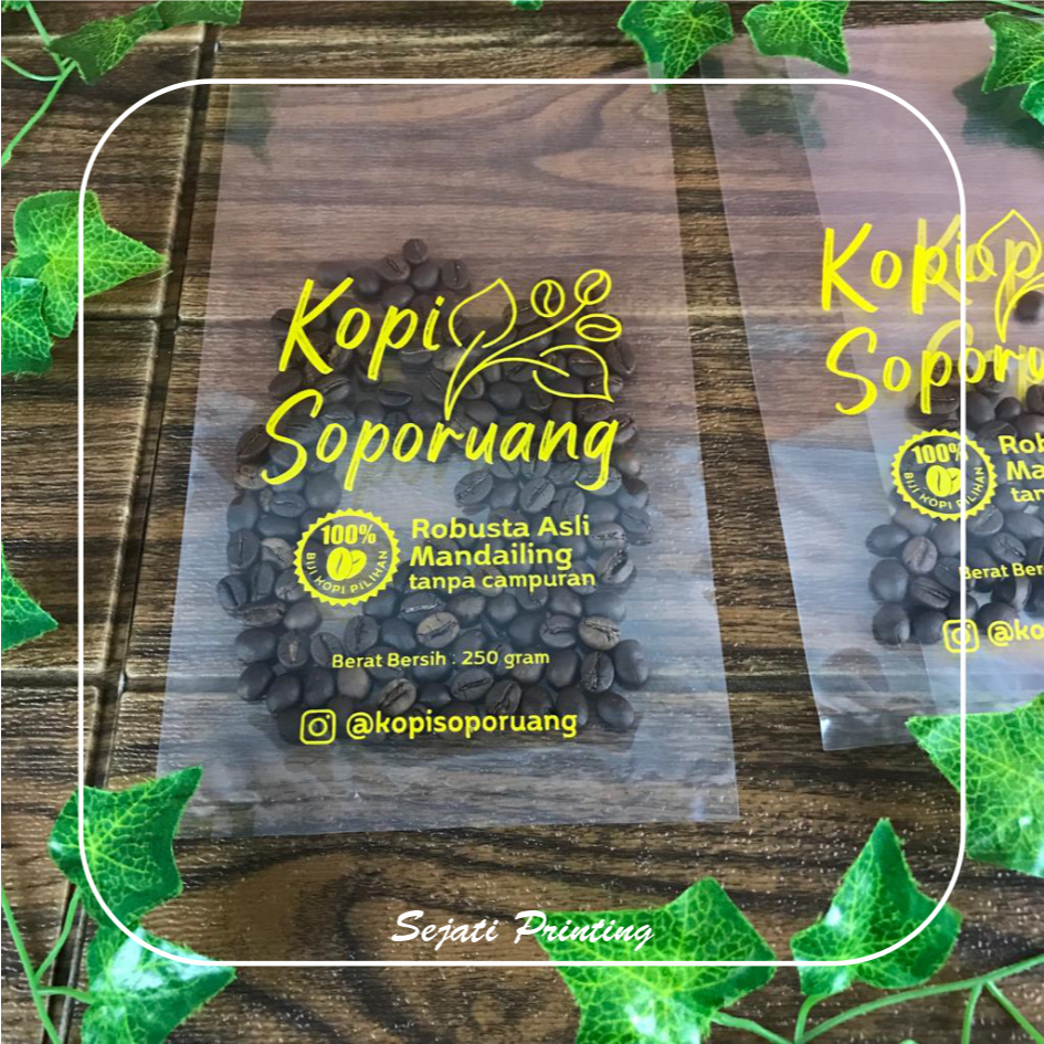 

(isi 100 pcs) Sablon Plastik Murah PP Kemasan 10,12,14,15 , FREE DESAIN - SEJATIPRINTING