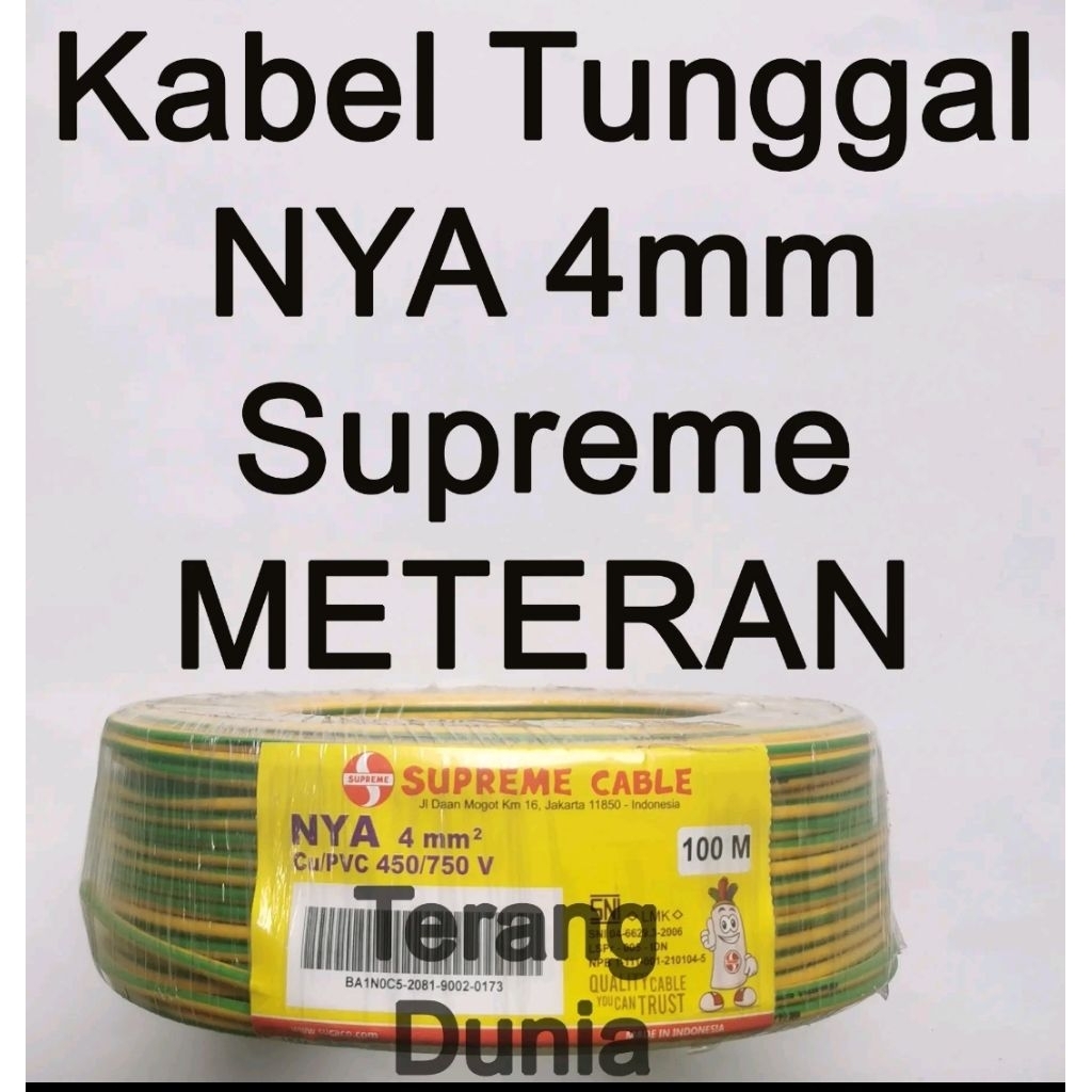 Kabel Supreme NYA 4mm Kabel Tunggal 4mm Kabel Gronding 4mm Kabel 4mm Kabel Supreme 4mm Kabel 1x4mm