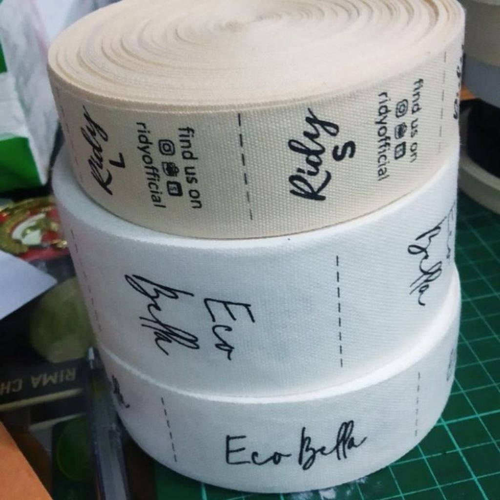 

Sablon Pita Katun cream (free desain) berkualitas