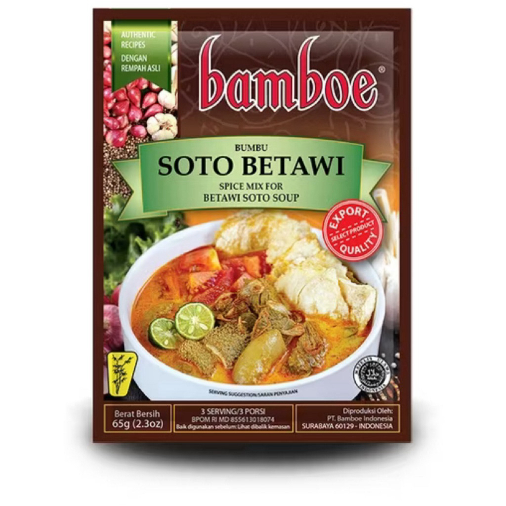

Bamboe Bumbu Soto Betawi 65g – Kuah Gurih Nikmat, Praktis & Autentik!