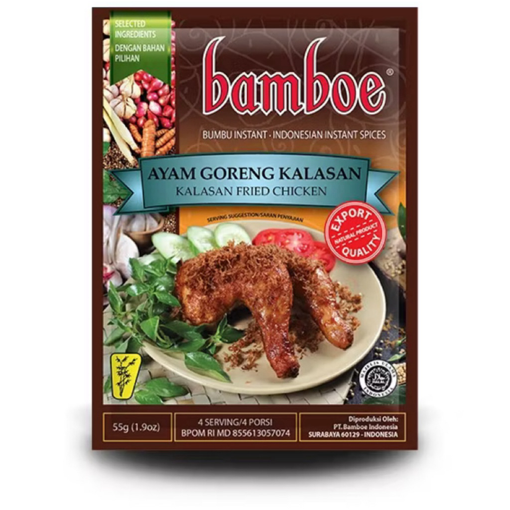 

Bamboe Bumbu Ayam Goreng Kalasan 55g – Rahasia Ayam Goreng Manis Gurih Khas Jawa!
