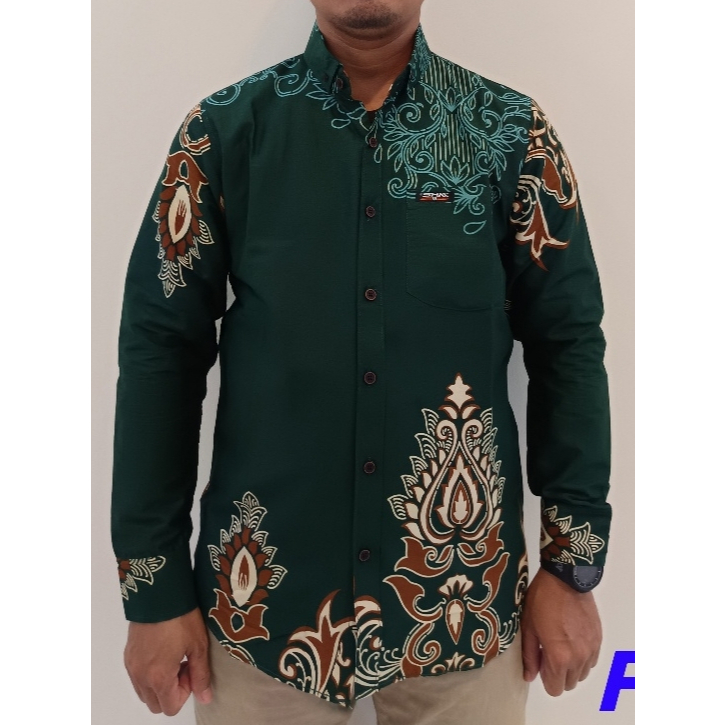 FZ Kemeja Batik Lengan Panjang Pria Dewasa Slimfit Katun Premium