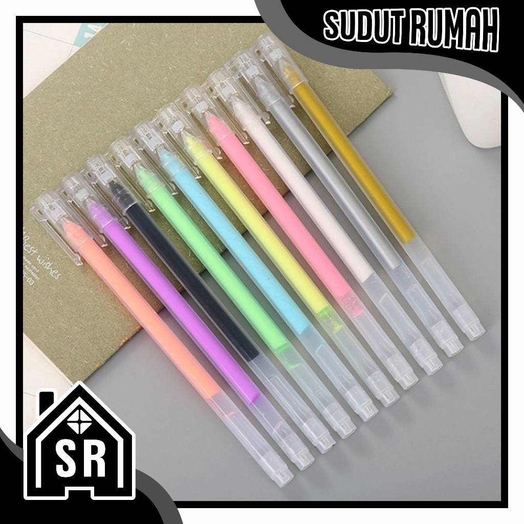 

SR Color Gel pen with / Pulpen Gel dengan warna premium 17 warna 0.5 mm S097