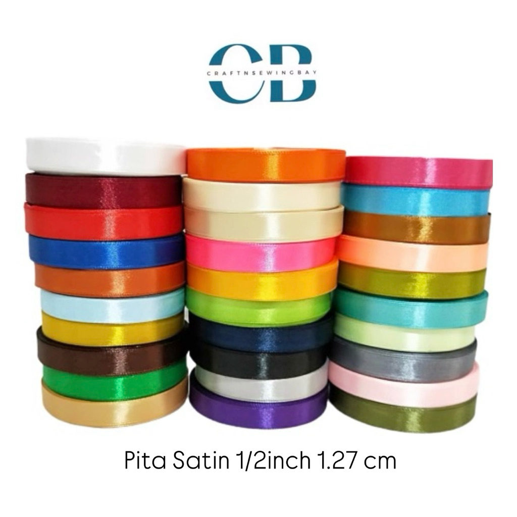 

Pita Kain Pita Satin Ribbon 1/2inch 1,2cm +/-18m Grosir