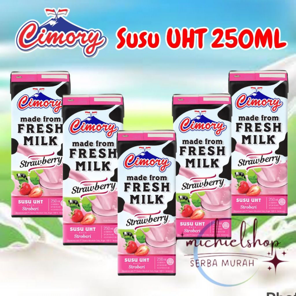 

Cimory Susu UHT 250ML Coklat Strawberry Blueberry Isi 5pcs
