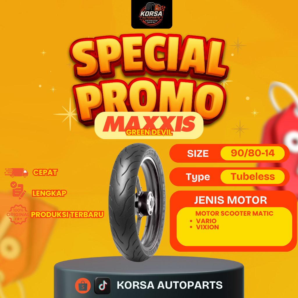 MAXXIS GREEN DEVIL 90/80-14 TUBELESS