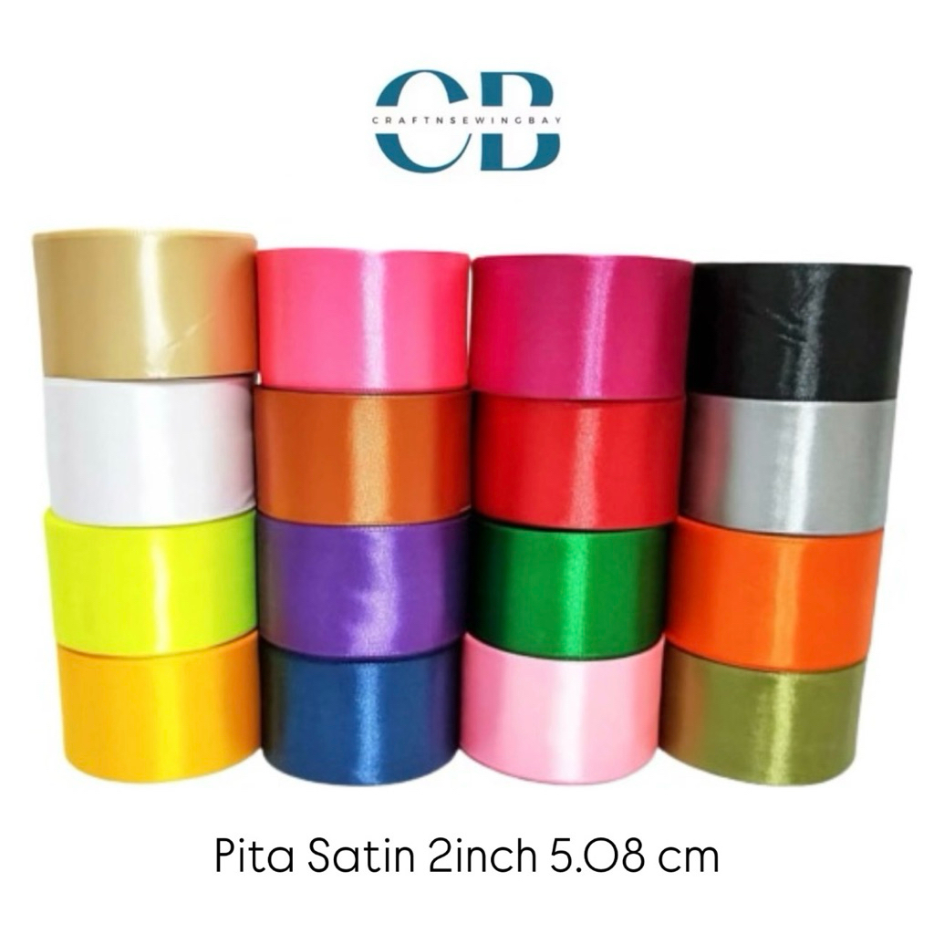 

Pita Satin/ Pita Kain/ Satin Ribbons 2 inch 5cm Grosir per roll