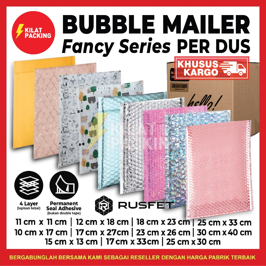 

Amplop Bubble Mailer Wrap Envelope Packing Paket Premium Termurah Rusfet Per Dus Khusus Kargo