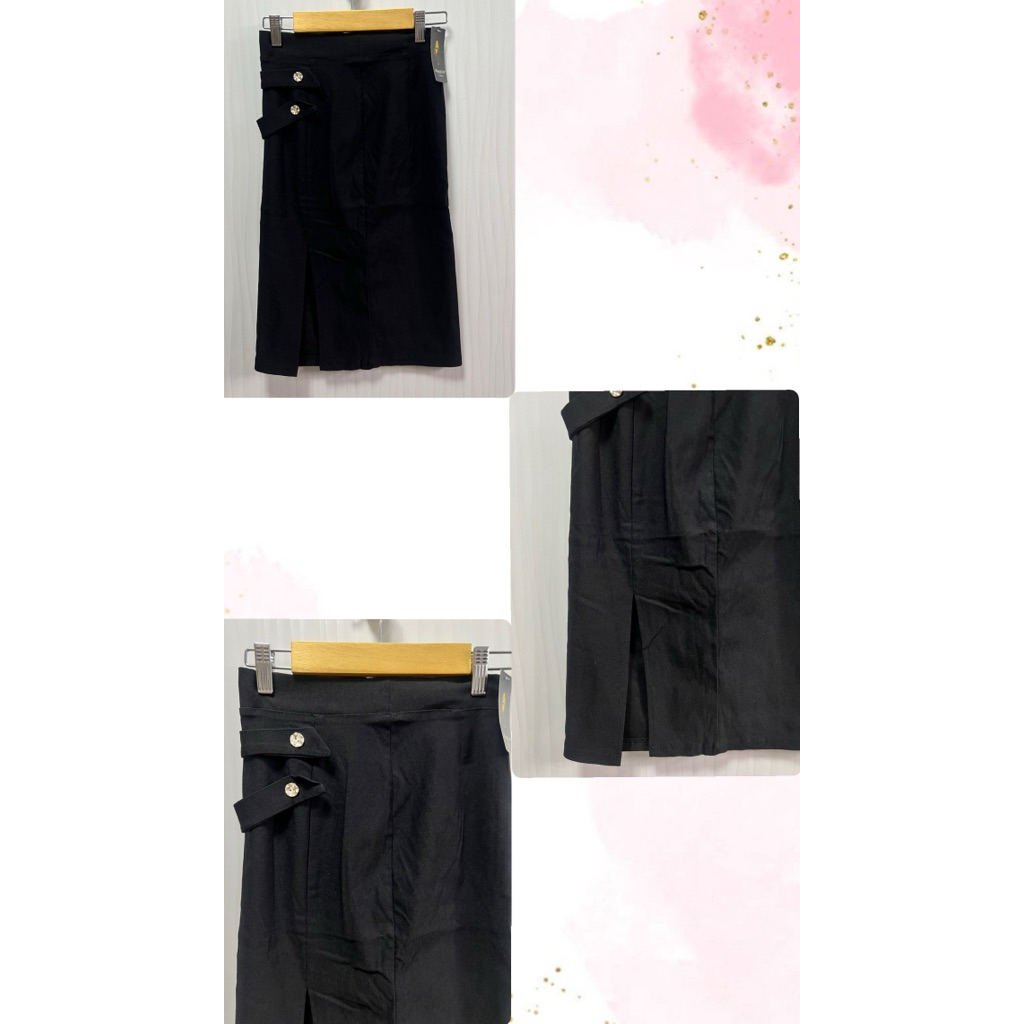 rok span pendek belah samping hitam NEW WITH TAG