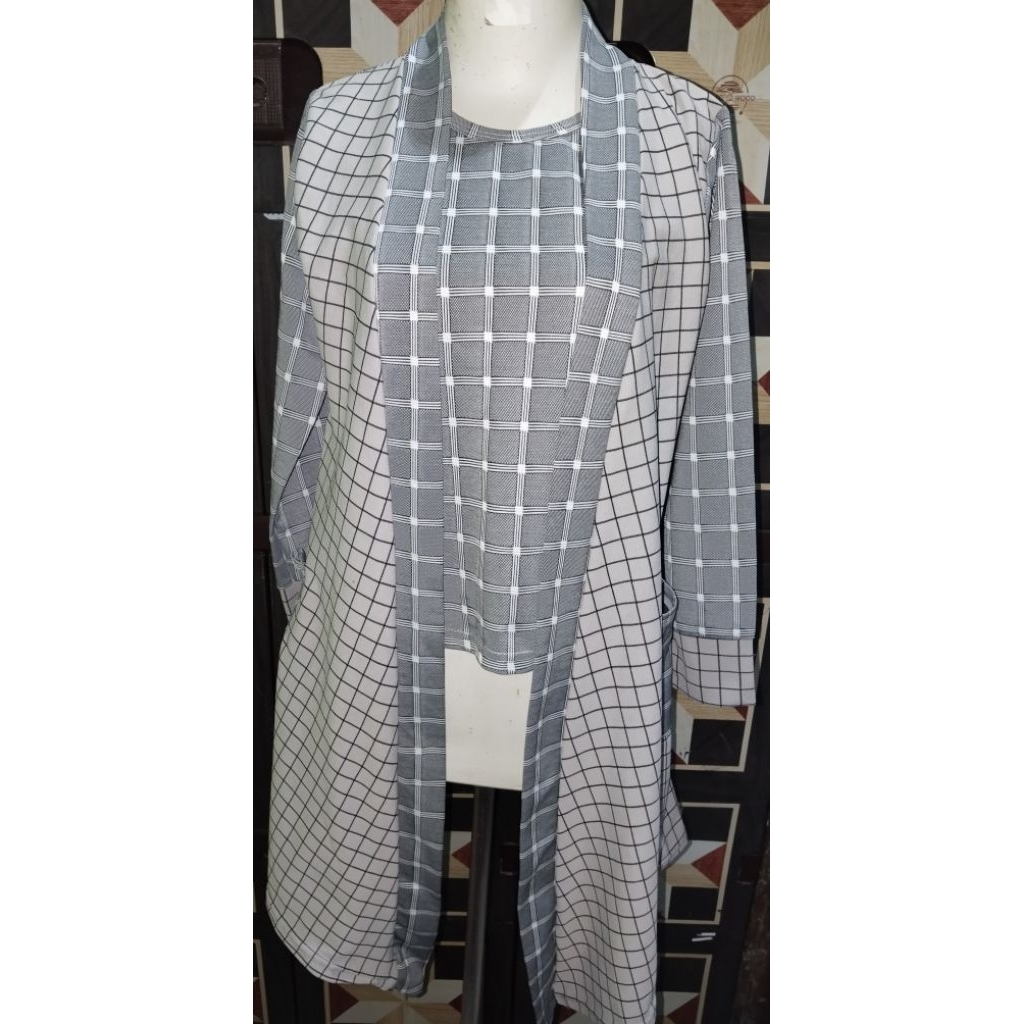 Crop blazer tunik wanita preloved