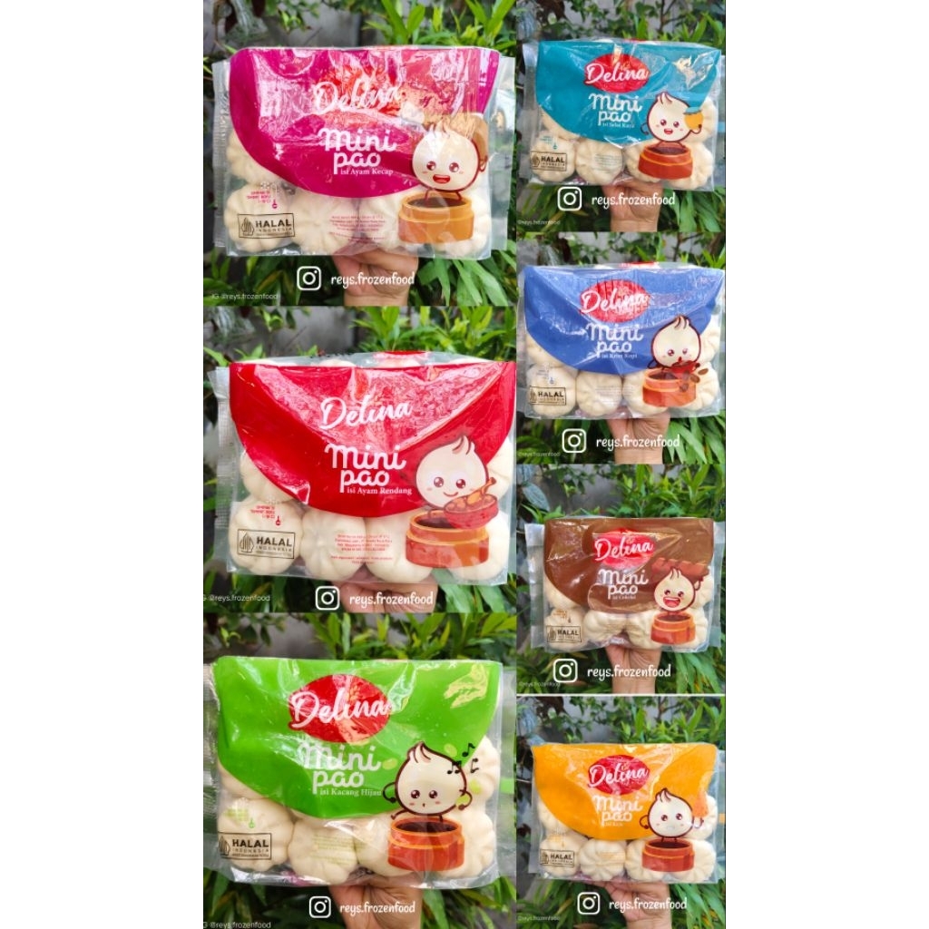 

Delina Minipao isi 24pc/pack (Coklat, Keju, Selai Kaya, Kacang Hijau, Ayam Rendang, Ayam Kecap, Krim Kopi)