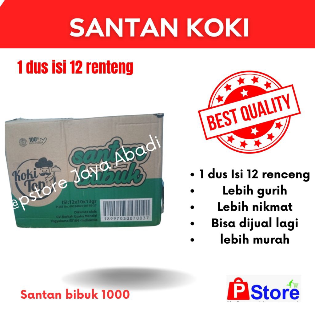 

Santan bubuk koki top kemasan sachet 1 dus promo