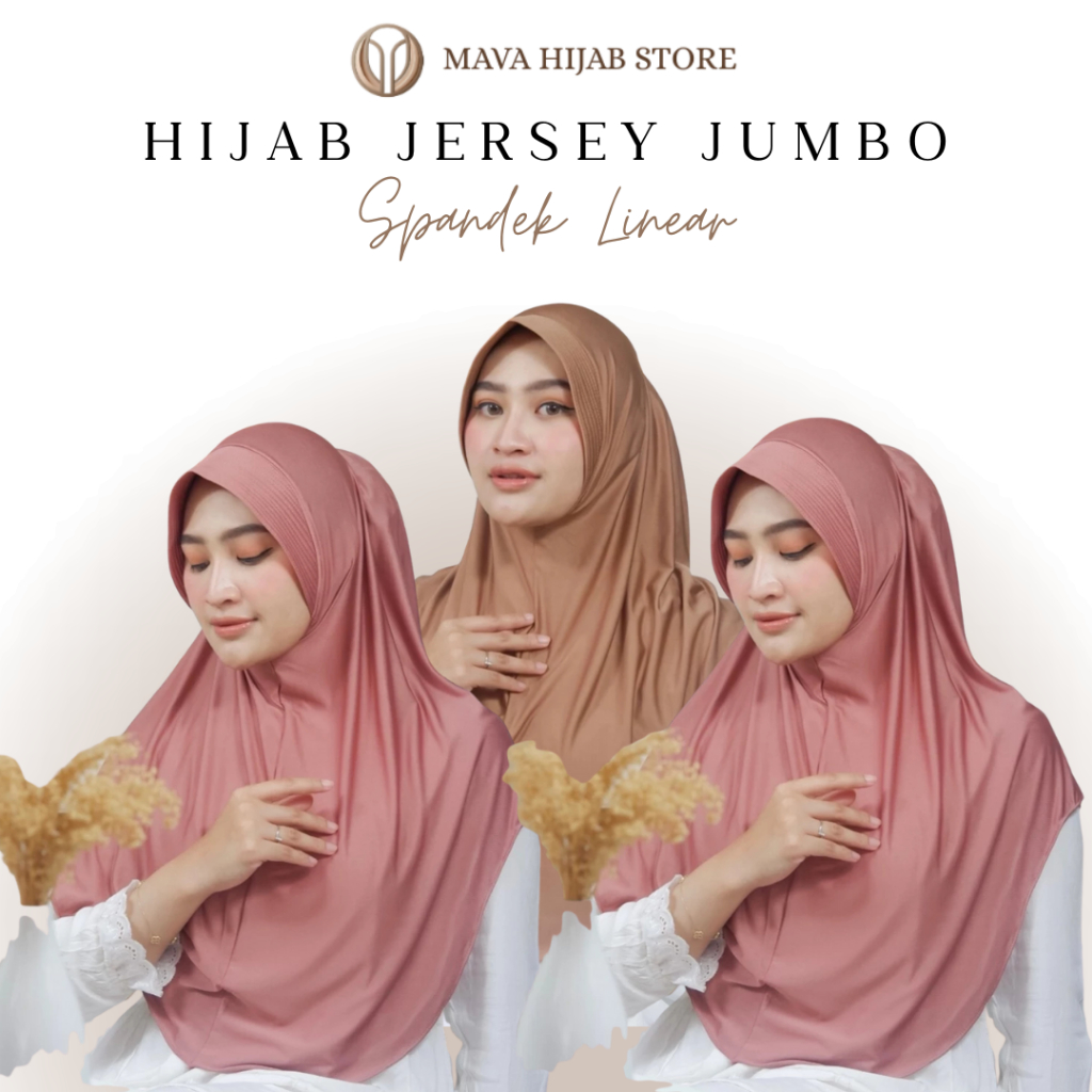 MAVA HIJAB - Hijab Bergo Instan Sport Hamidah JERSEY JUMBO Panjang Menutup Dada
