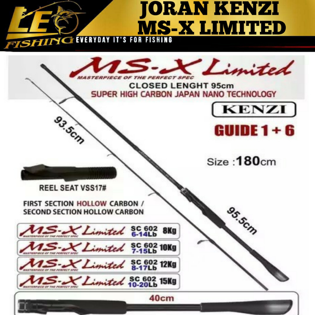 JORAN KENZI MS-X LIMITED 180CM ROD SPINNING KENZI JORAN PANCING TERLARIS JORAN CASTING TERLARIS