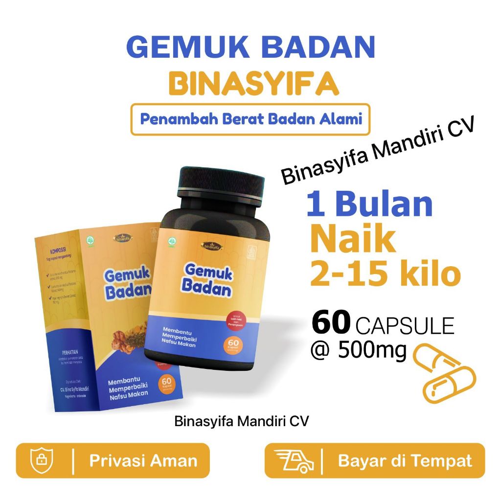 Obat Gemuk Penggemuk Badan GEMUK BADAN 100% original asli penggemuk badan Alami Penggemuk farmasi 60