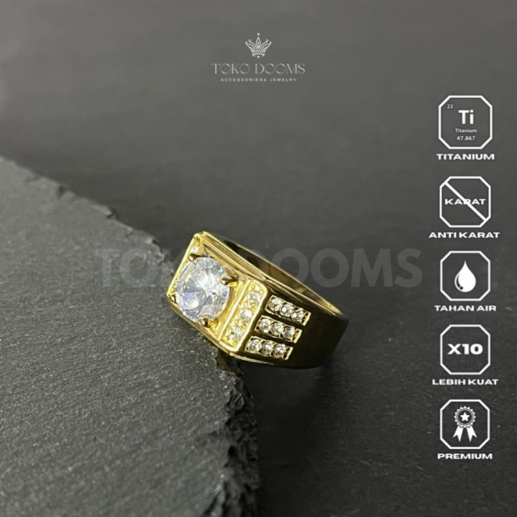cincin permata ring titanium super mewah elegan [DOOMSRINGS]