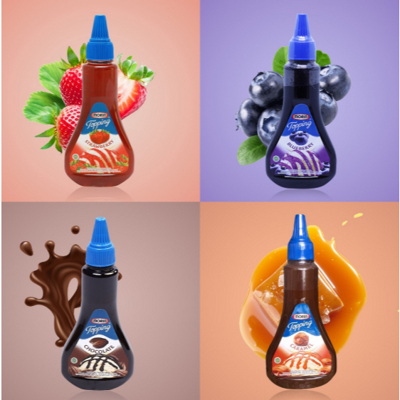 

Morin Selai Topping 310gr ALL Varian / Morin Topping Sauce ( Rasa Chocolate / Strawberry / Blueberry )