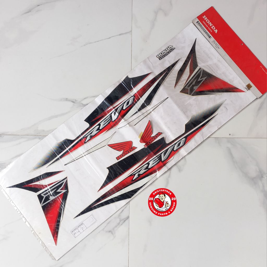 LIS STICKER STRIPING BODY PUTIH PEARL HONDA REVO 100 LANCIP 2008 ORIGINAL AHM 871Z0-KWY-710ZF