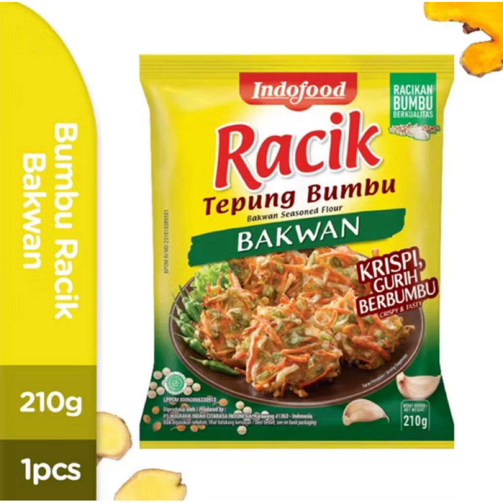

Indofood Racik Tepung Bumbu Bakwan 210g – Bakwan Renyah Gurih Siap Goreng!