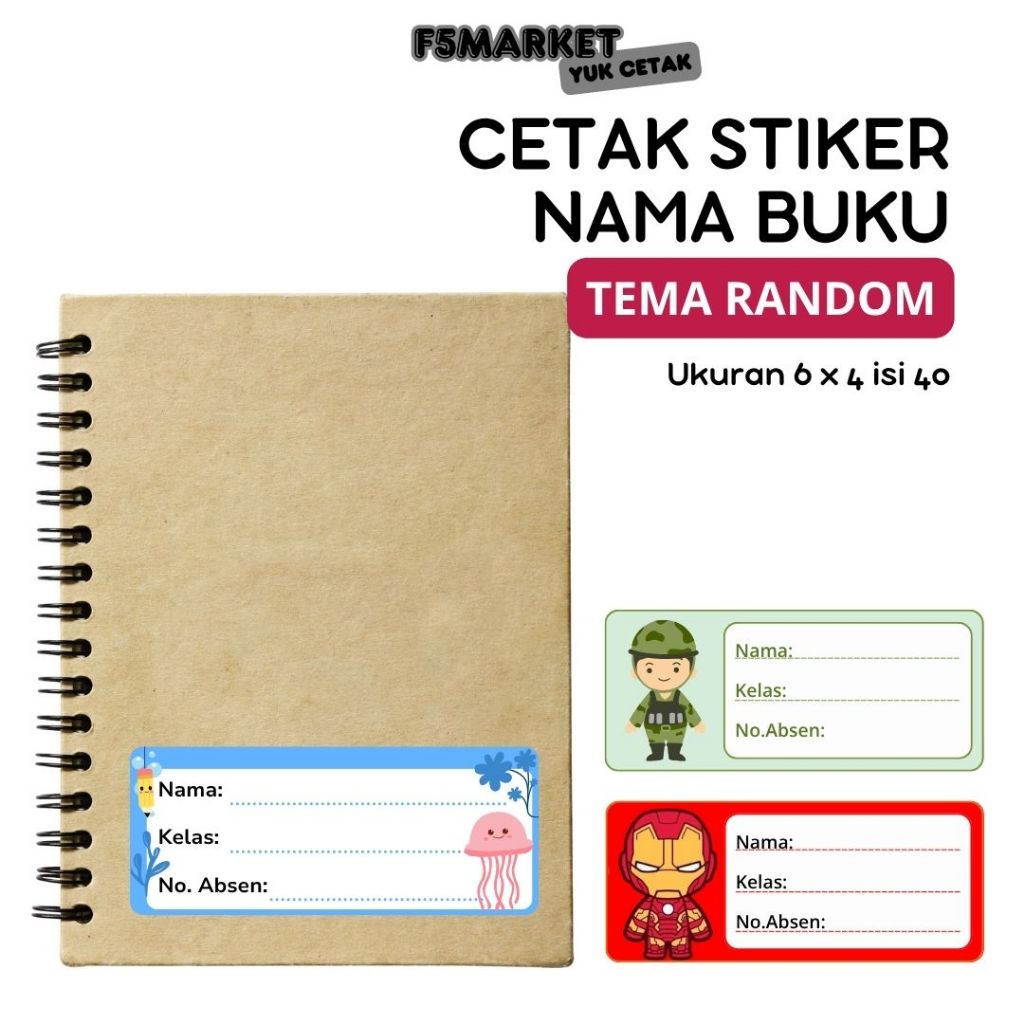 

Sticker Mata Pelajaran Nama Buku Custom Isi 40pcs / Stiker Anak Sekolah Karakter Label Mapel Tema random