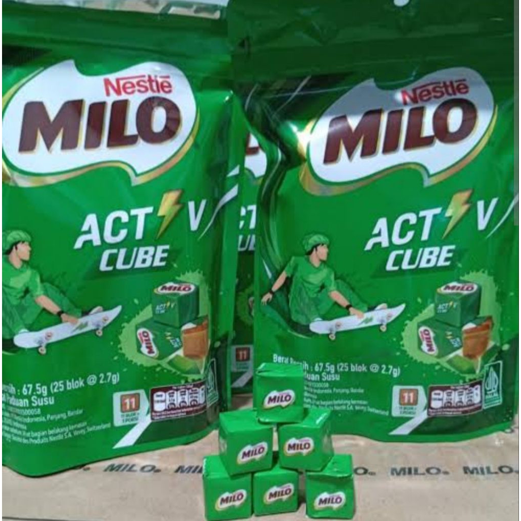 

Milo Active Cube Kemasan Pack isi 25 Pcs