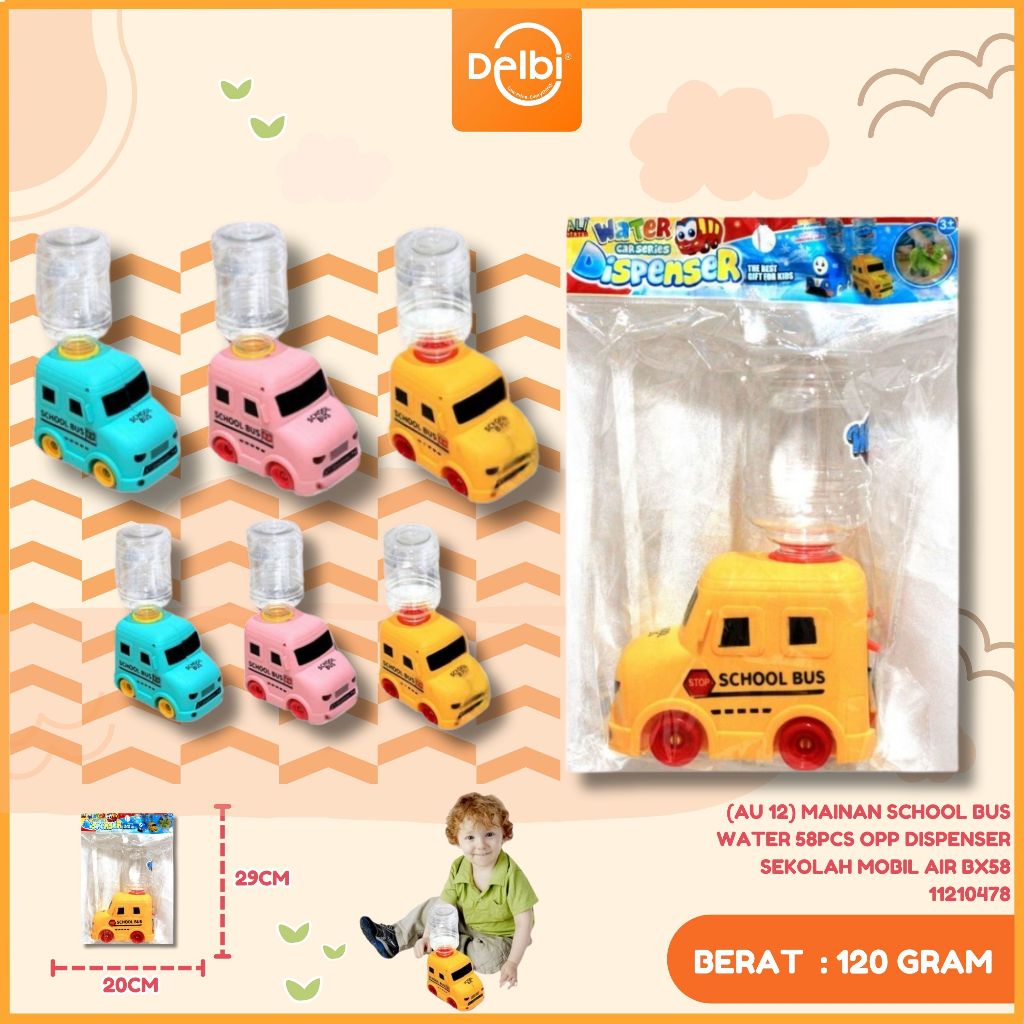 (BONUS GELAS) Dispenser Mini Galon Portable Anak Air Minum Karakter VIRAL SCHOOL BUS SEKOLAH DINOSAU