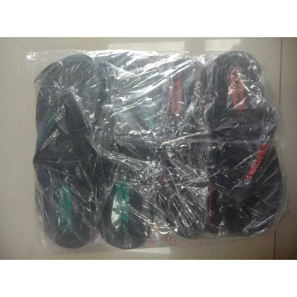 Grosir Sandal Swallow Hitam Polos [Ukuran Seri] - Sandal Jepit Pria Wanita Awet