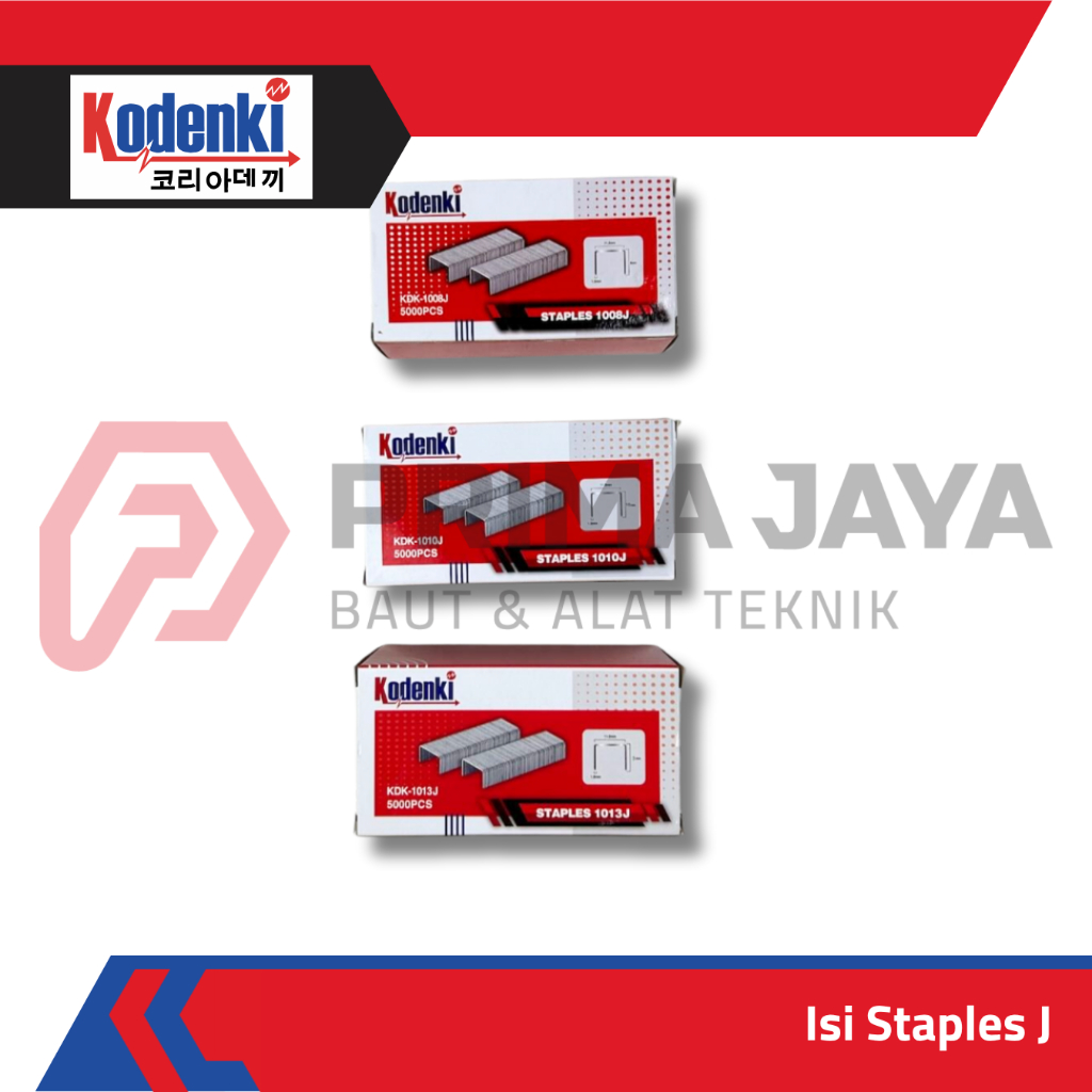 

ISI TEMBAKAN STAPLES / REFILL STAPLER GUN / KAWAT STAPLES 1008J 1010 1013 J 5000 PCS KODENKI