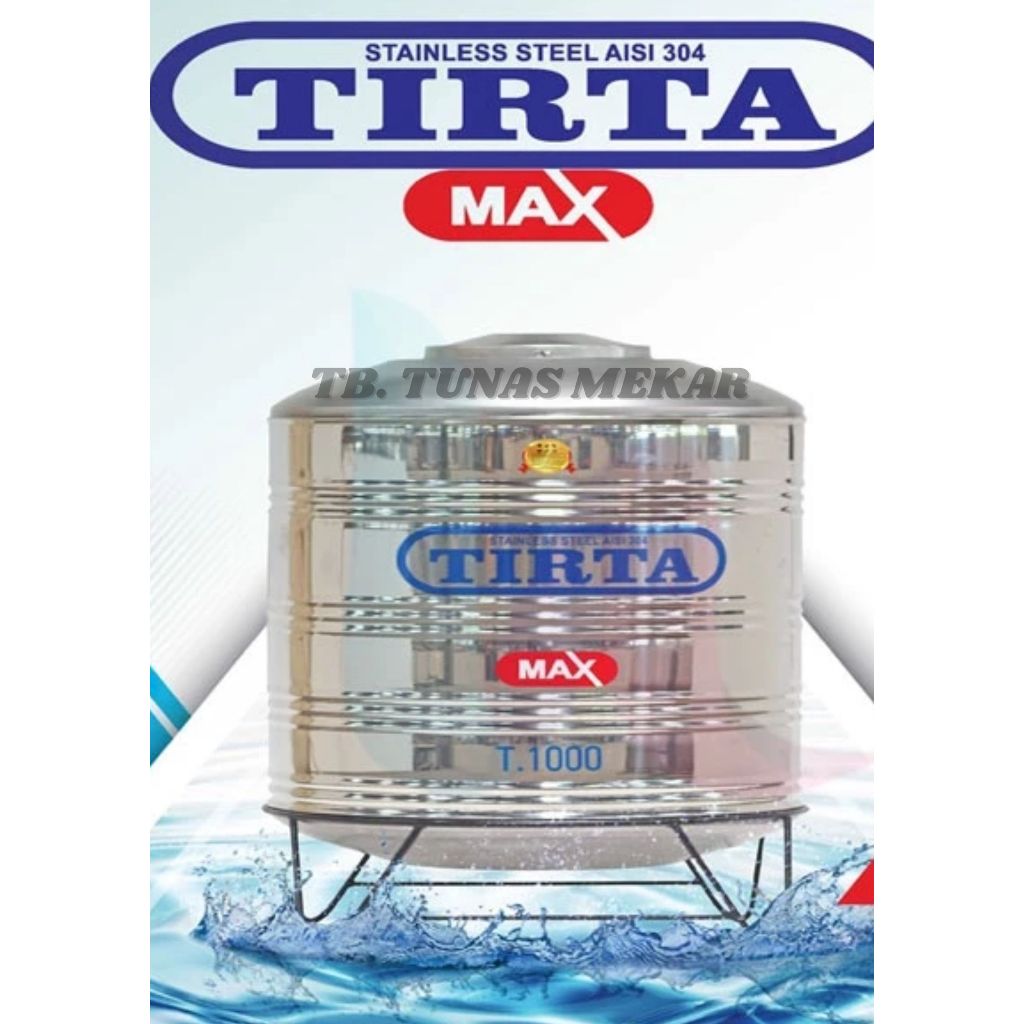 Tangki Air Tirta 1000 Liter Pakai Kaki | Toren Air Stainless Steel 1000 Liter | Tangki Air 1000 Lite