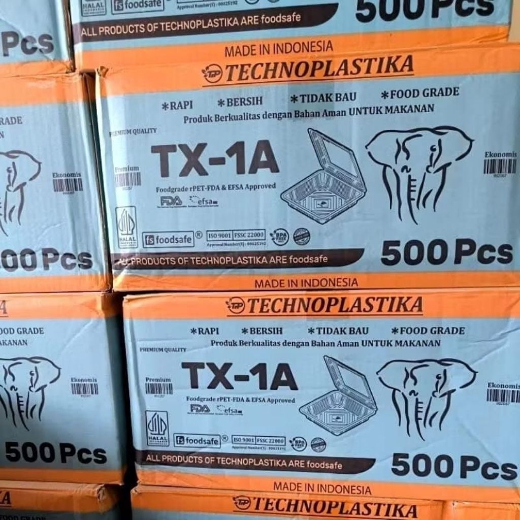 [ 1 Dus Isi 500 pcs ]  Mika Plastik Kemasan Kue TX-1A /  UK 20x 20 Box TX- 1A Mika Kue