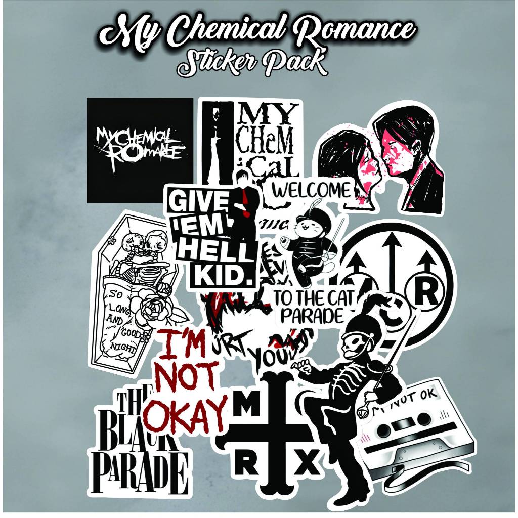 

Sticker Pack MY CHEMICAL ROMANCE Bahan Vinyl Sticker Band MCR | Stiker Tahan Air Anti Luntur | Sticker Aesthetic Tumblr