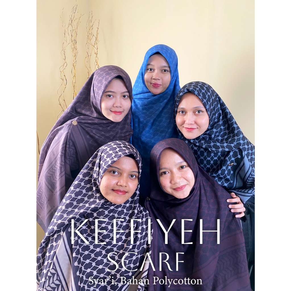 ARKAFF - Keffiyeh Scarf Poly Cotton | Keffiyeh Palestina | Hijab Palestina | Jilbab Palestina