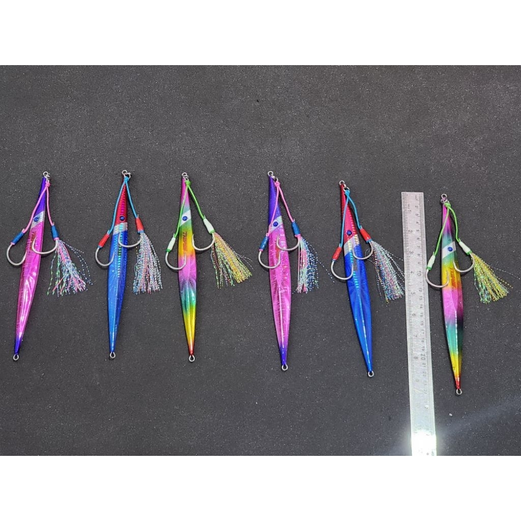 TIGRIS GEMMA METAL JIG GID LONG 250 - 300 GRAM TERMASUK ASSIST HOOK DOUBLE PIKE 4/0 GID