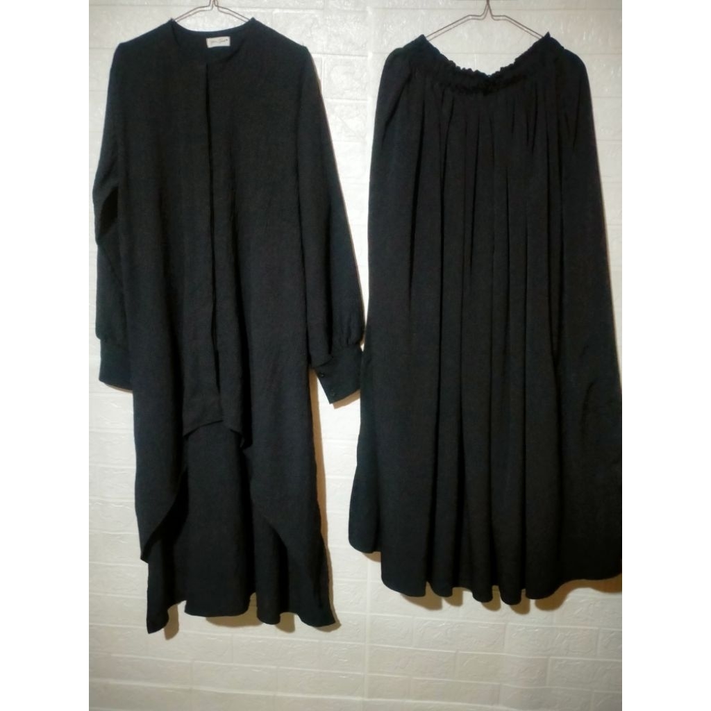 PL/BUNDLING 2/TUNIK&ROK/HITAM/ORIGINAL YOORA SARAH