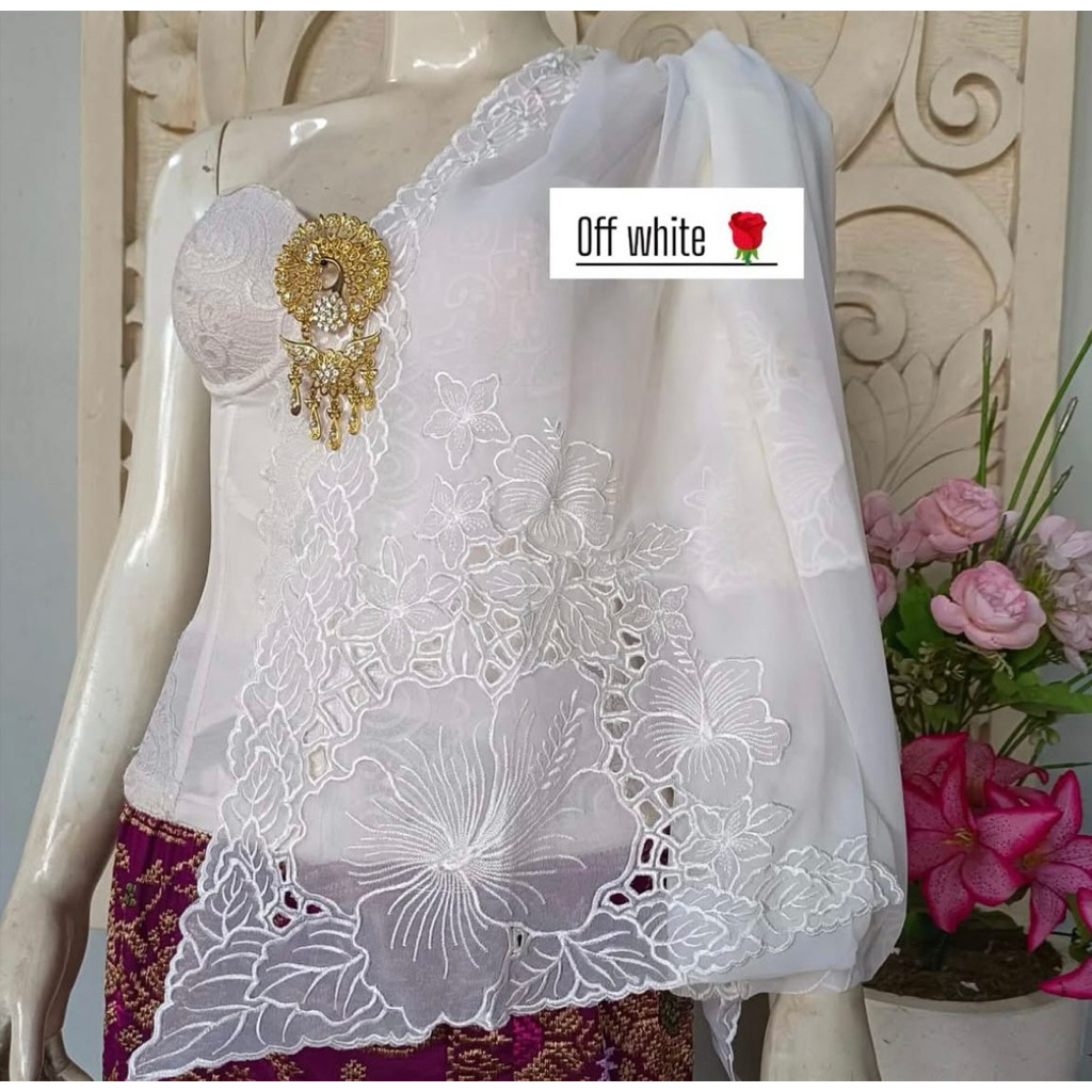 PUTIH kain bahan kebaya bordir murah terlaris terbaru bahan kebaya encim kain kebaya motif terbaru
