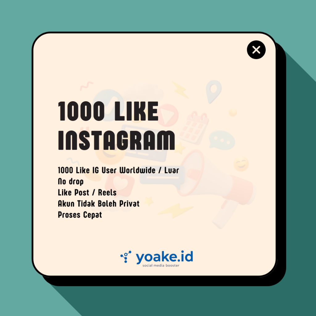 YOAKE PROMO Like Feed INST4GR4M Post Reels IGTV Murah Real Aktif Worldwide Likes 𝗜𝗚 Termurah Proses 