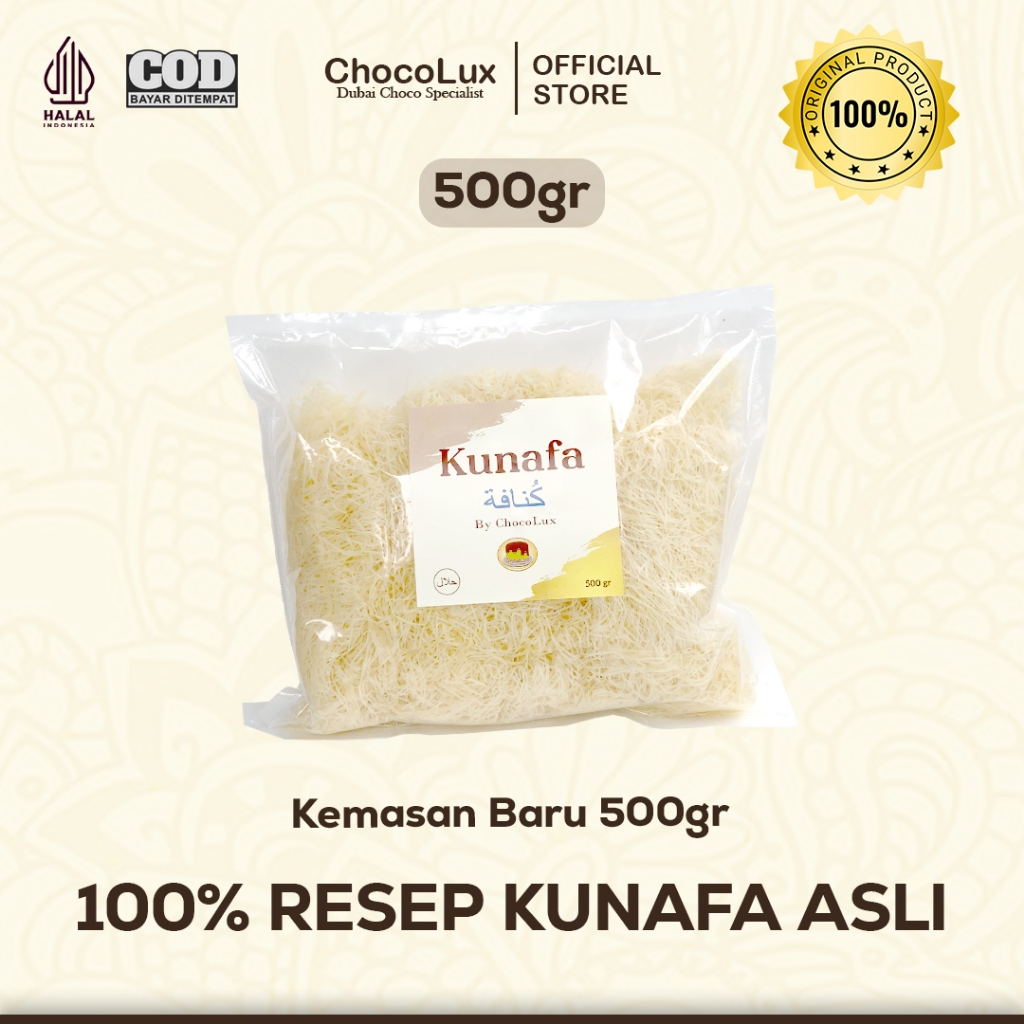 

Kunafa Pastry Frozen 500Gr / Kunafa Arab / Kataifi Untuk Dessert dan Coklat Dubai