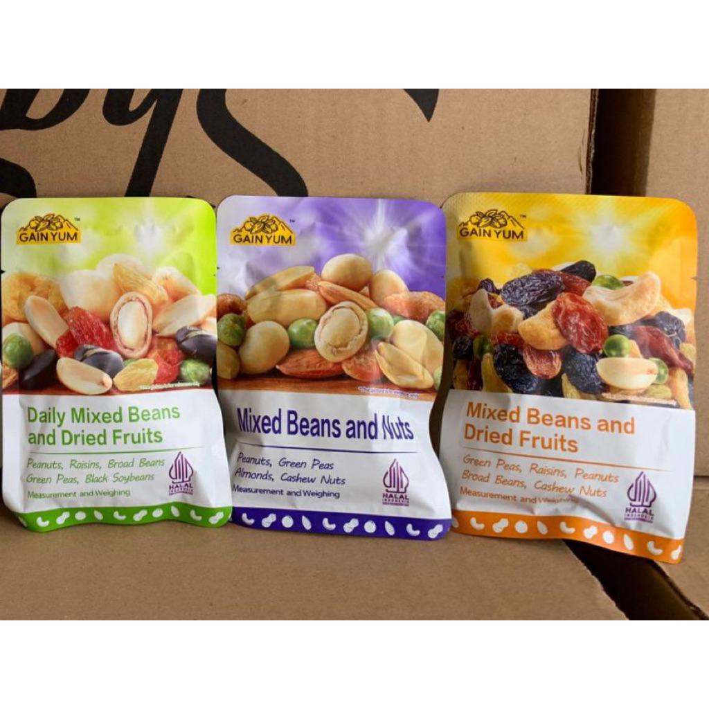 

Gain Yum mix Beans and Nut paket isi 5bungkus mix rasa