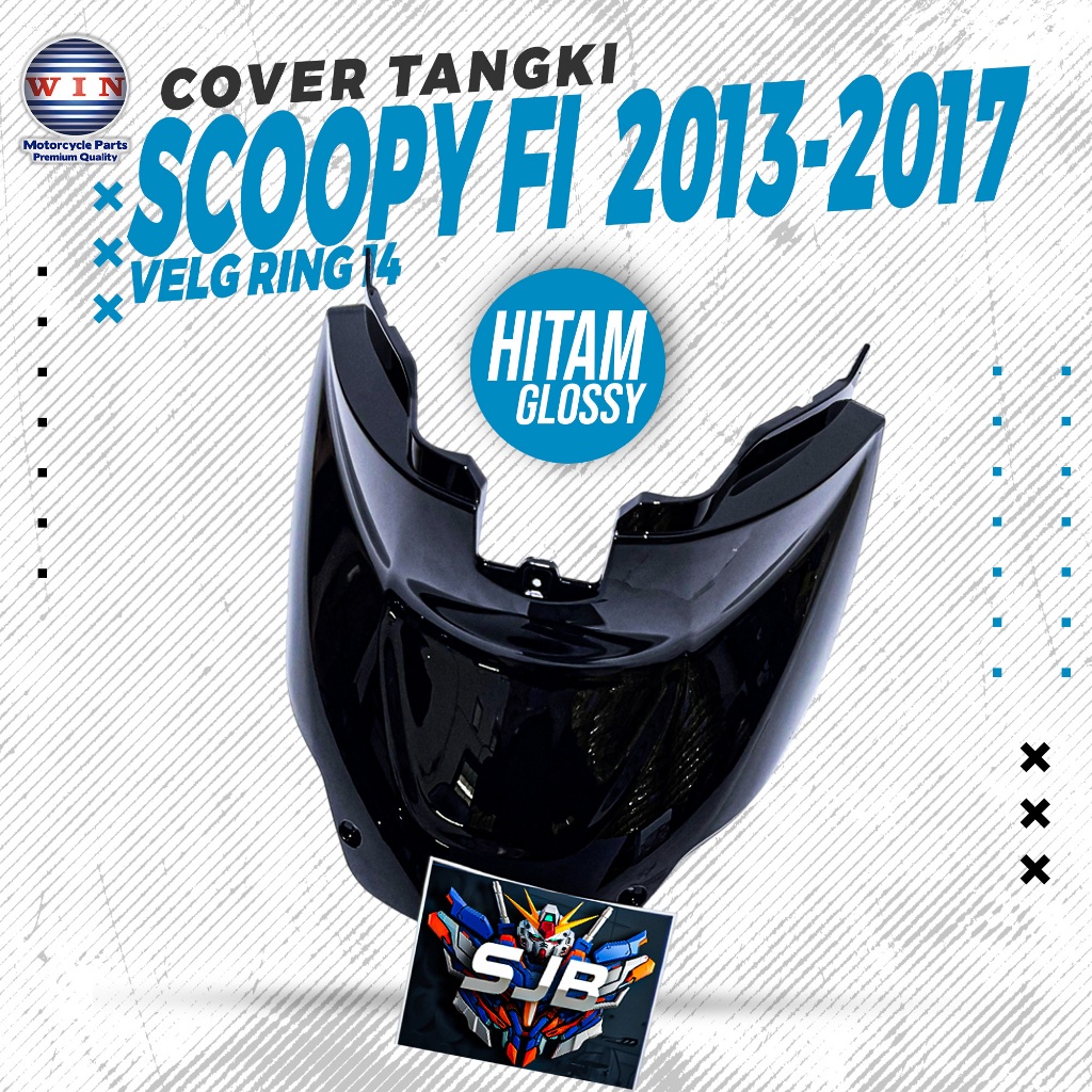 WIN COVER TANGKI KAP TANGKI SCOOPY FI 2017 (HITAM)