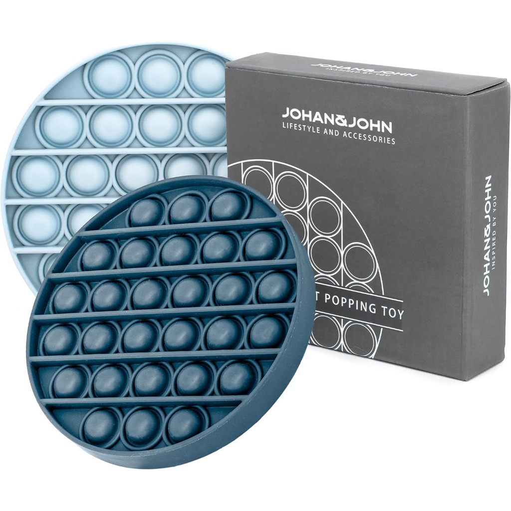 Johan & John Pop It Fidget Toys 2-Pack, Sensory Toys for Adults & Kids, Stress & Anxiety Relief Toys