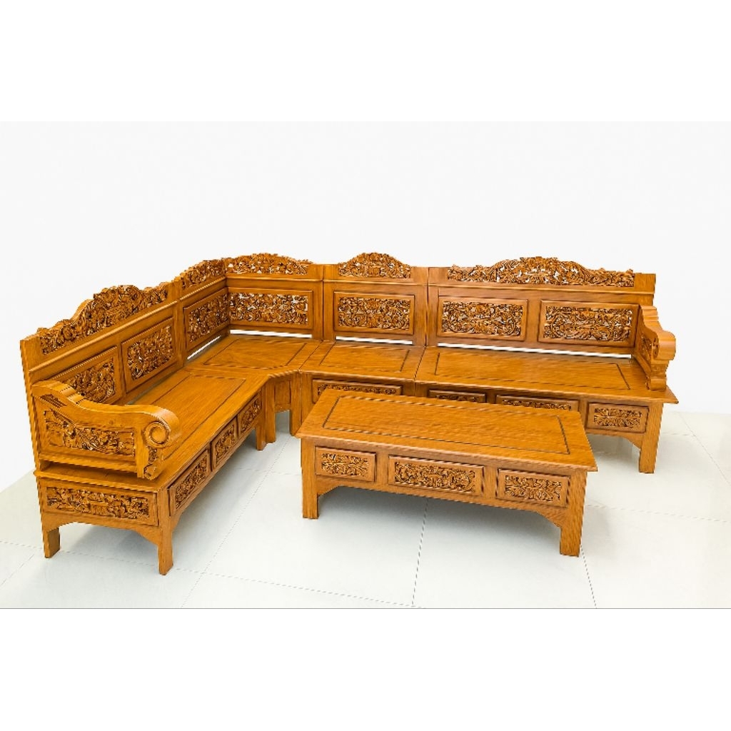 Kursi Sudut Jati + Busa Duduk