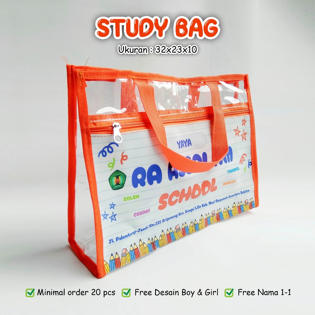 

PREMIUM MODEL STUDY BAG Tas Souvenir Murah Di Bawah 15 Ribuan Tema Anak Sekolah Dan Bisa Custom Tema Cewek Cowok, Foto, Nama