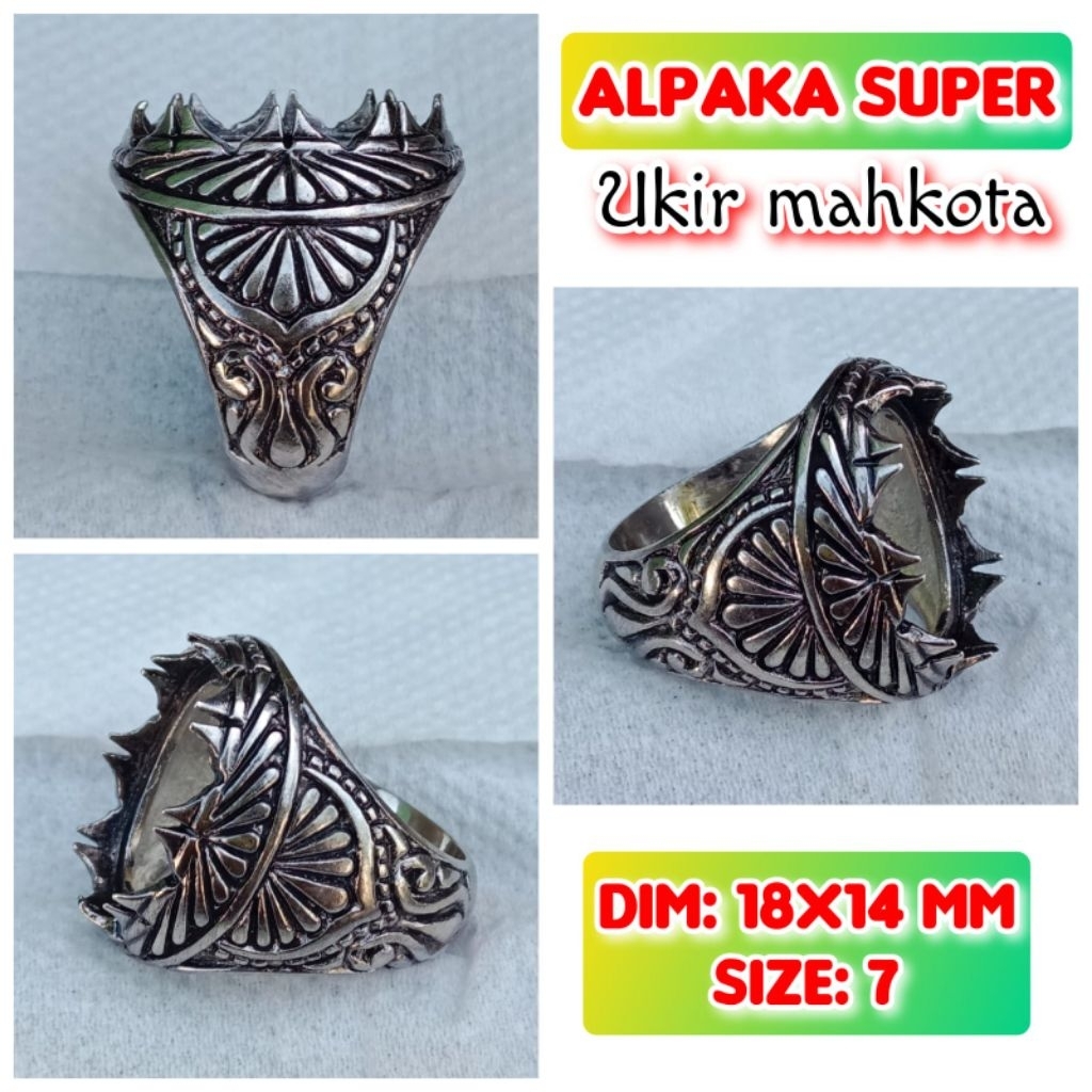 cincin emban batu akik batu permata alpaka super ukir Bali.63