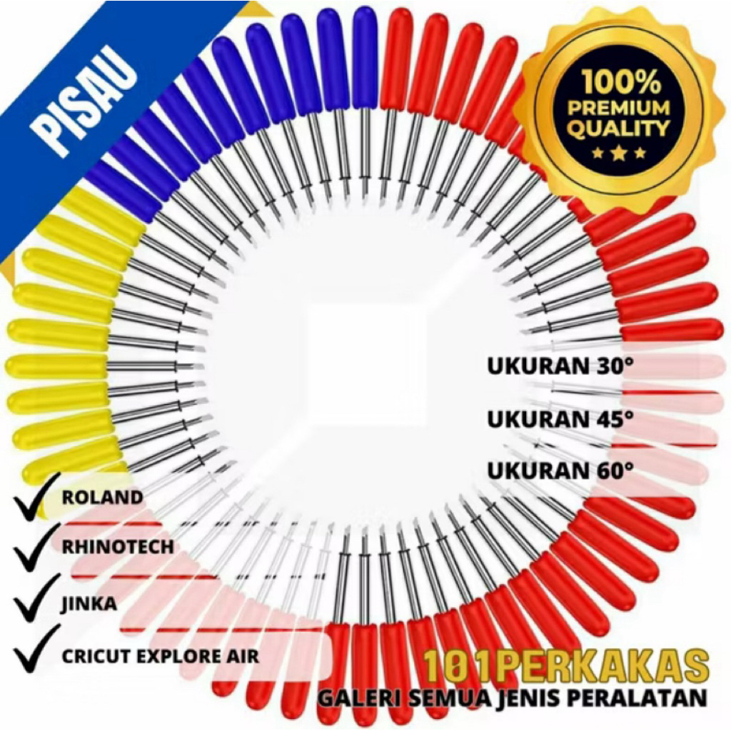 

{ 25 pcs} Mata Pisau Cutting Sticker untuk Mesin Roland, Jinka, Redsail dil