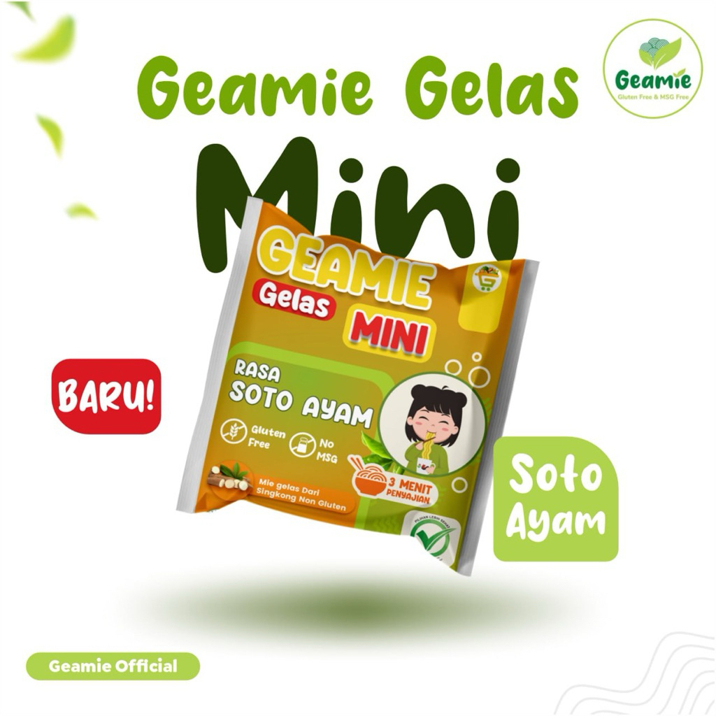 

Mie Gelas Geamie Mini Soto Ayam Gluten Free dan Non MSG
