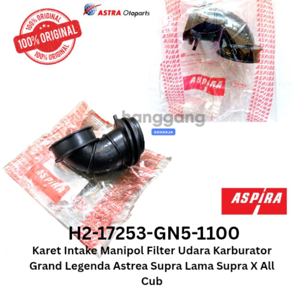 Karet Intake Manipol Filter Udara Karburator Grand Legenda Astrea Supra Lama Supra X All Cub Aspira 