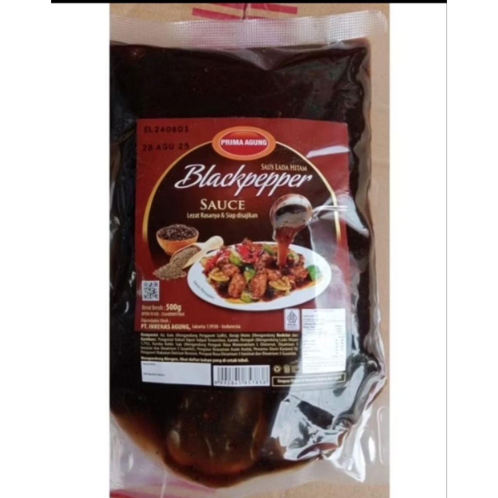 

Prima Agung Black Pepper Sauce , Saus Lada Hitam 1 kg