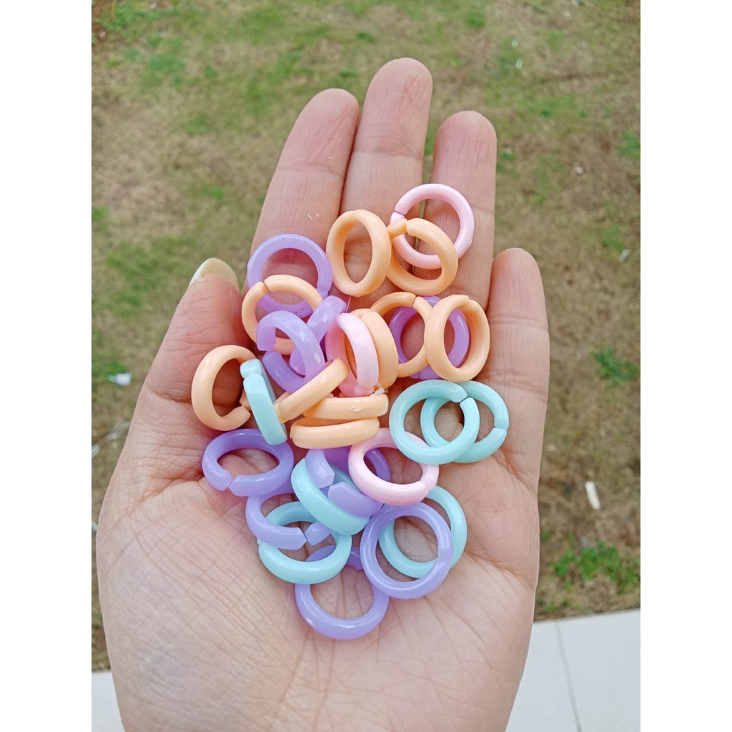 Ring bulat plastik diameter 2cm DIY